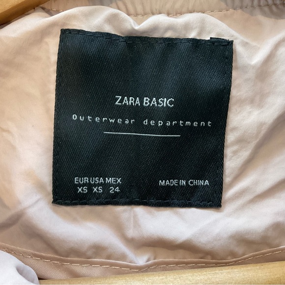 Zara Blush Pink Stretch Bomber Women’s XS Lightweight Pockets - Picture 6 of 10